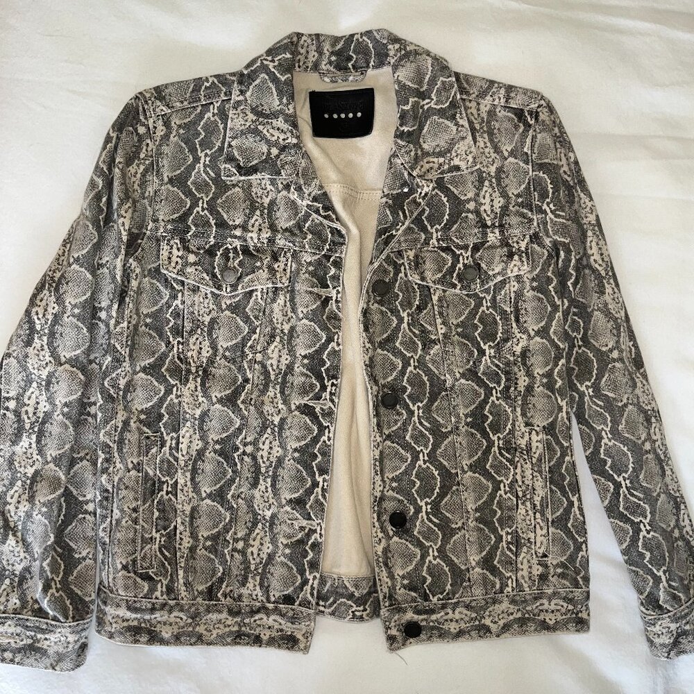 BLANKNYC snake print denim jacket